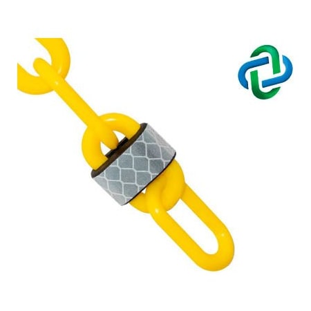 Gec Mr. Chain Reflective Plastic Barrier Chain, 2in x 100 ft, Yellow 52002-100